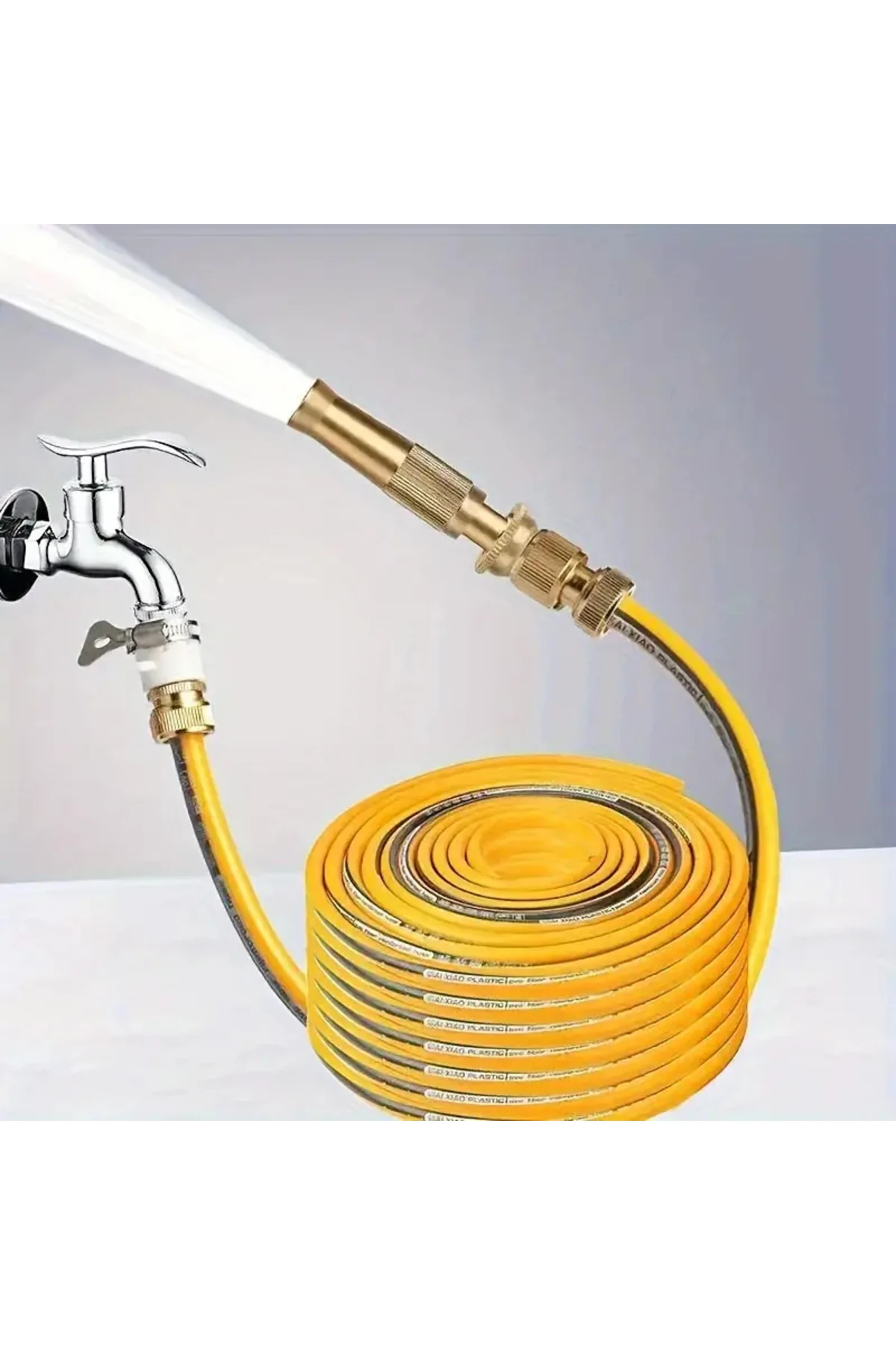 Yüksek Basınçlı Ayarlanabilir Bahçe Sulama Püskürtme Tabancası Hızlı Araba Yıkama Hortum Ucu Gold