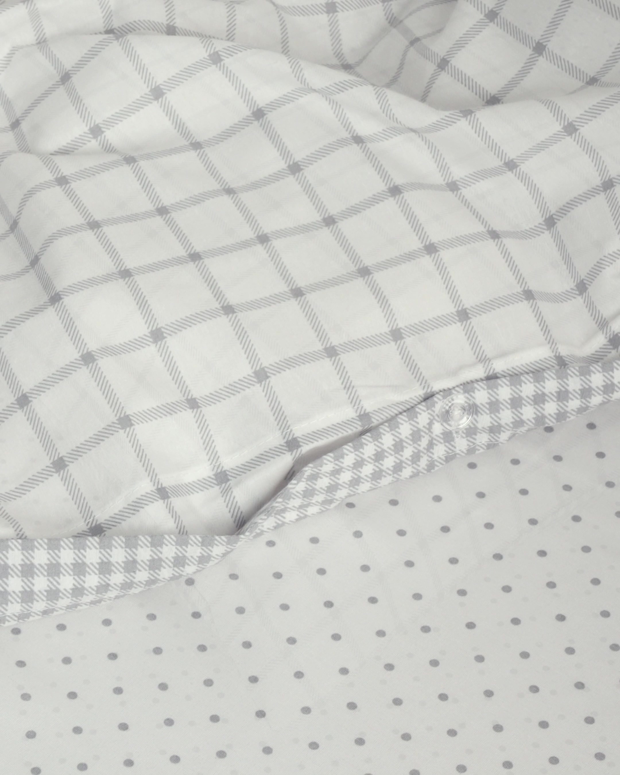Simple Checks Kolay Ütülenir Tek Kişilik Nevresim Takımı 160x220 cm Gri