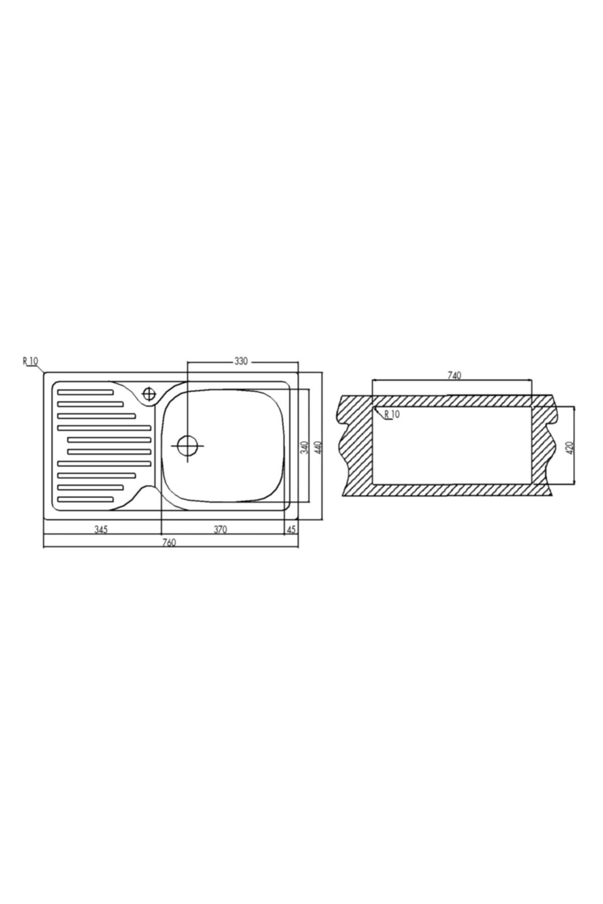 Infant Ob - Sağ Damlalıklı Paslanmaz Çelik Eviye