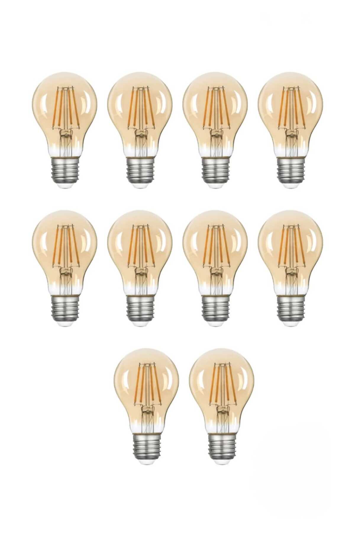 10 Adet 2500K Led Ampul E27 Sarı Işık ( A60 ) Yüksek Işık Gücü