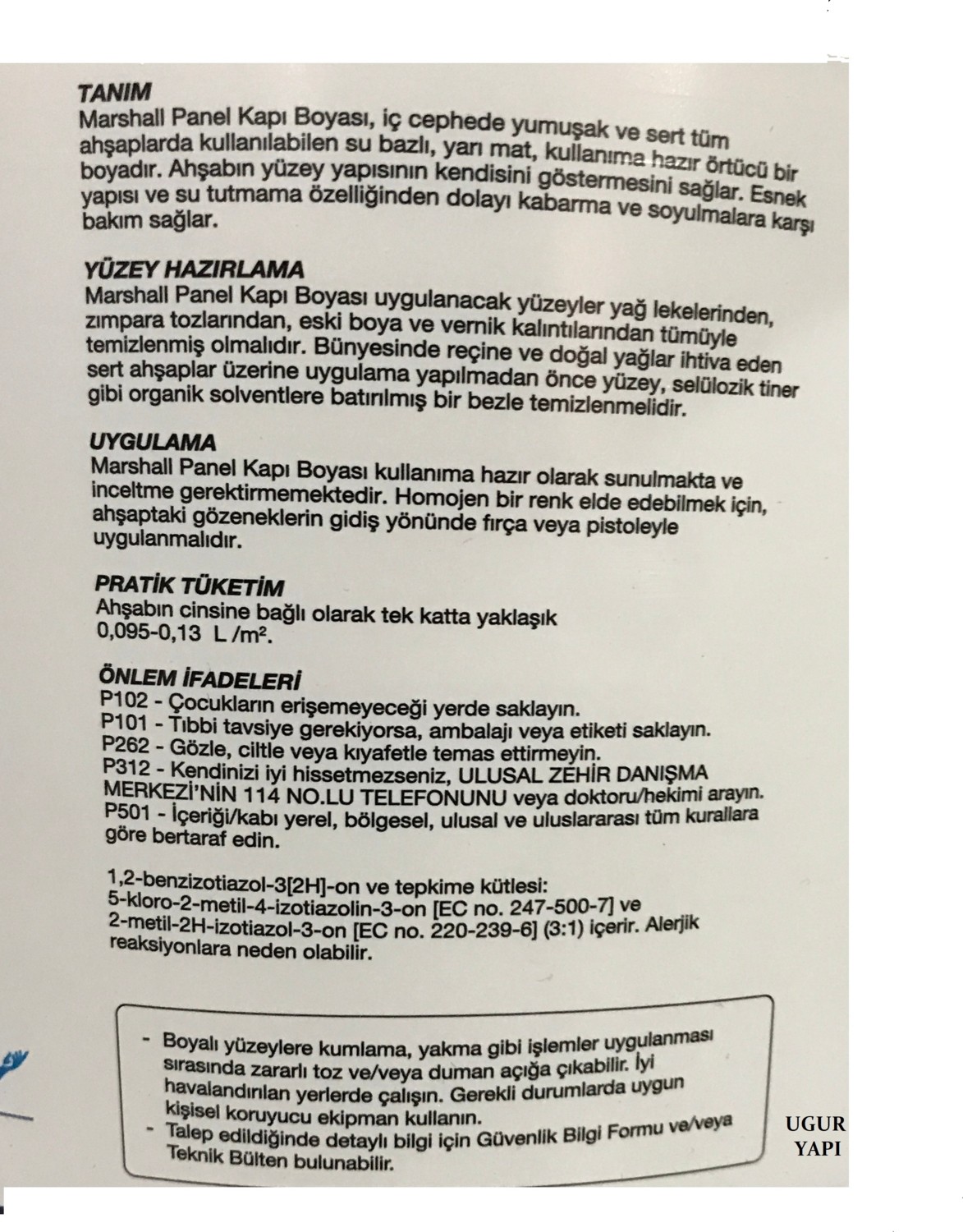 Su Bazlı Panel Kapı Boyası 0,75 Lt - Yeni Plastik Ambalaj