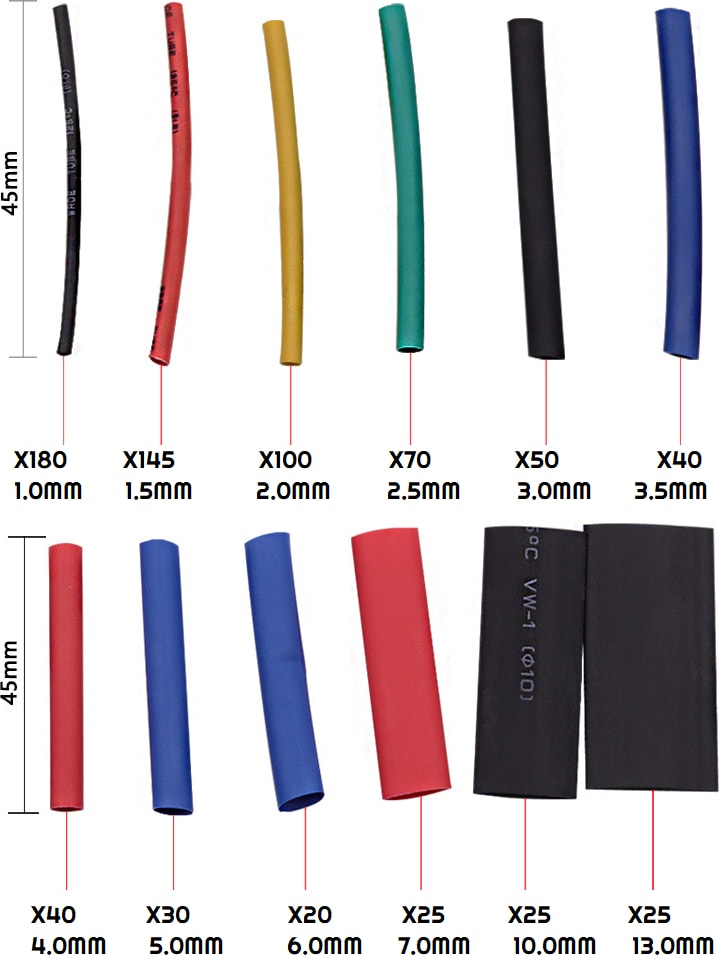 Zauss 750'LI Kutulu Heat Shrink Makaron Daralan Kablo Tamir Seti