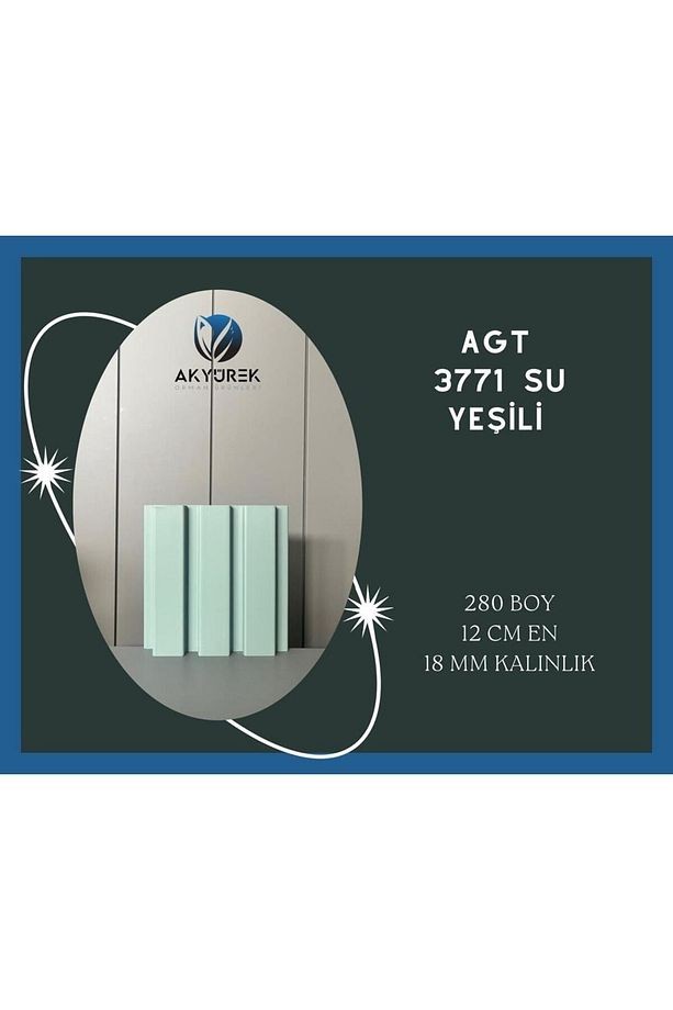 Akyürek Lb 3771 Model Soft Su Yeşil Renk Dekor Profil Duvar Kaplama Panel Lambri