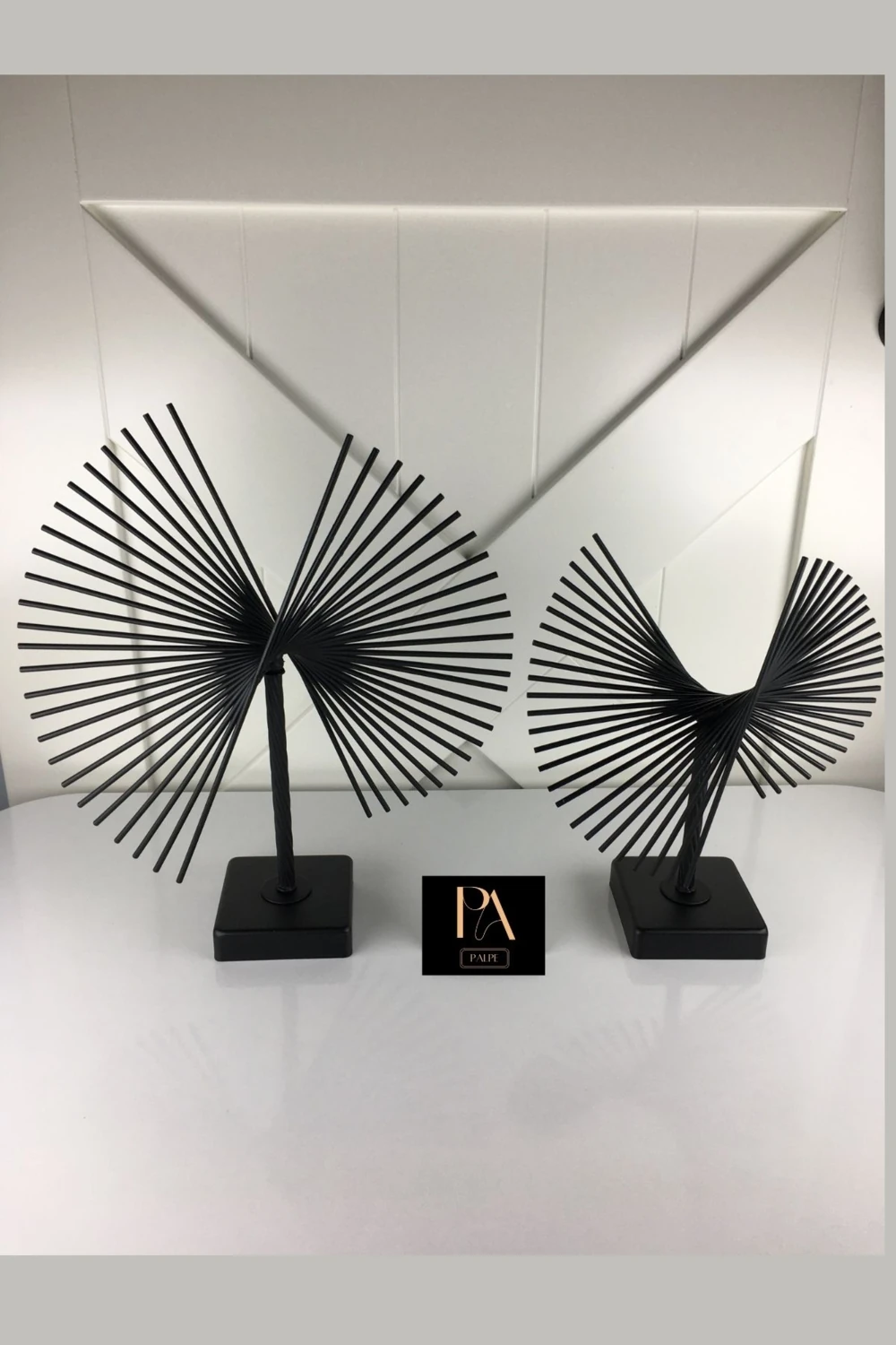 Siyah Kirpi 2'li Takım Metal Biblo Obje Ev Aksesuar Masa Konsol Orta Sehpa Dresuar Salon Ofis Dekor