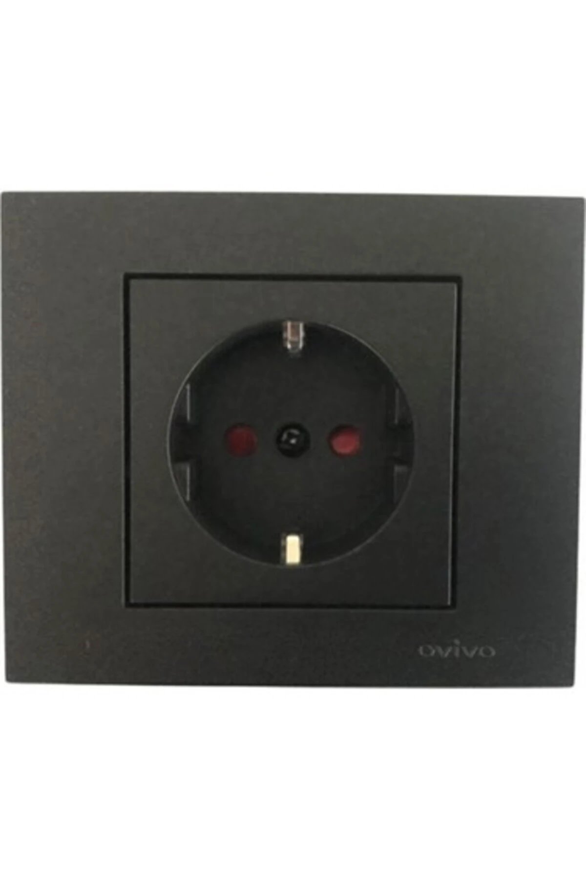 Ovivo Grano Metalik Siyah Topraklı Piriz Çoc.kor. (ÜRÜN ÇERÇEVESİZDİR)