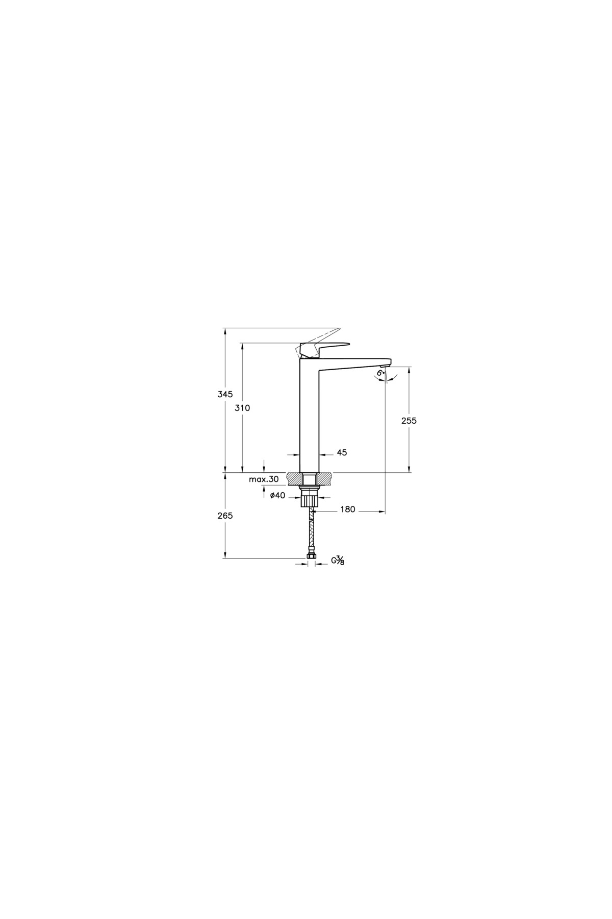 Root Square A4273334 Çanak Lavabo Bataryası, Fırçalı Nikel