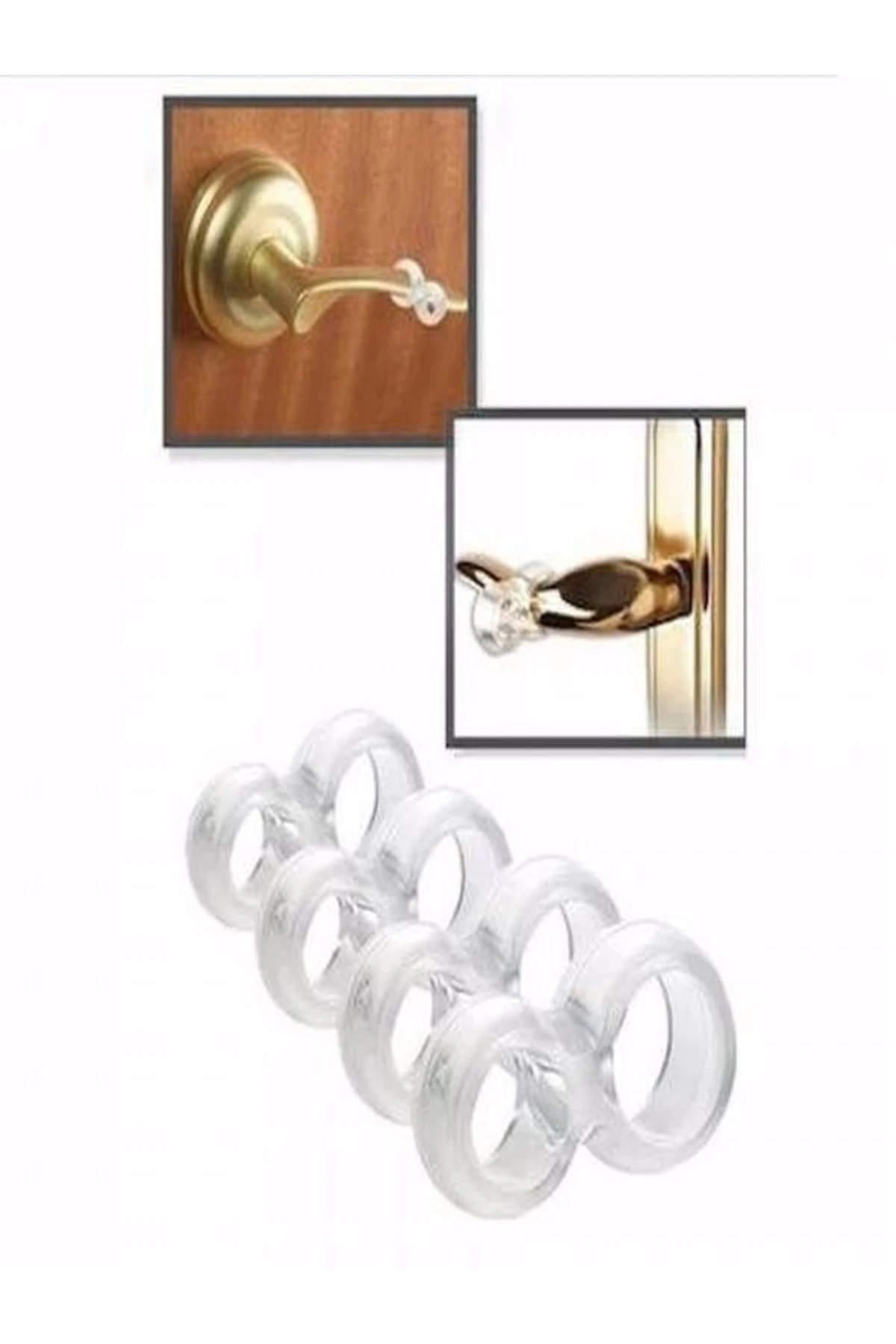 Şeffaf Kapı Pencere Kolu Stoperi Tamponu 4 Lü Paket 4 Adet Birden Kapı Kolu Stoper Pencere Stoperi