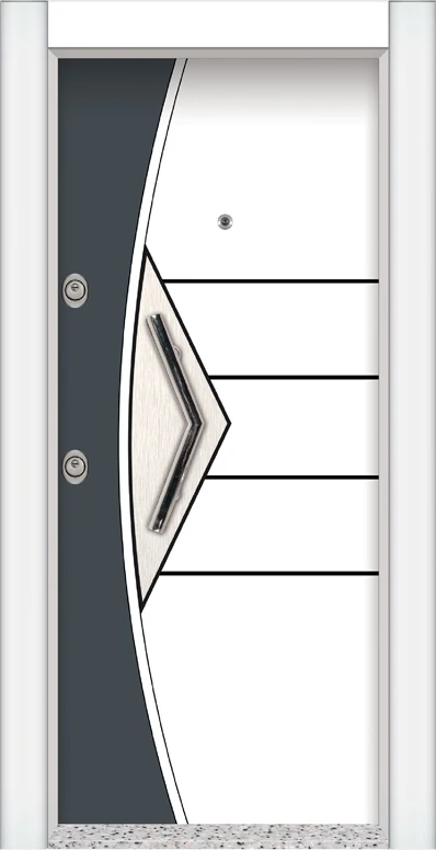 Beyaz Çelik Kapı Daire Giriş Kapısı Tırnaklı Sistem