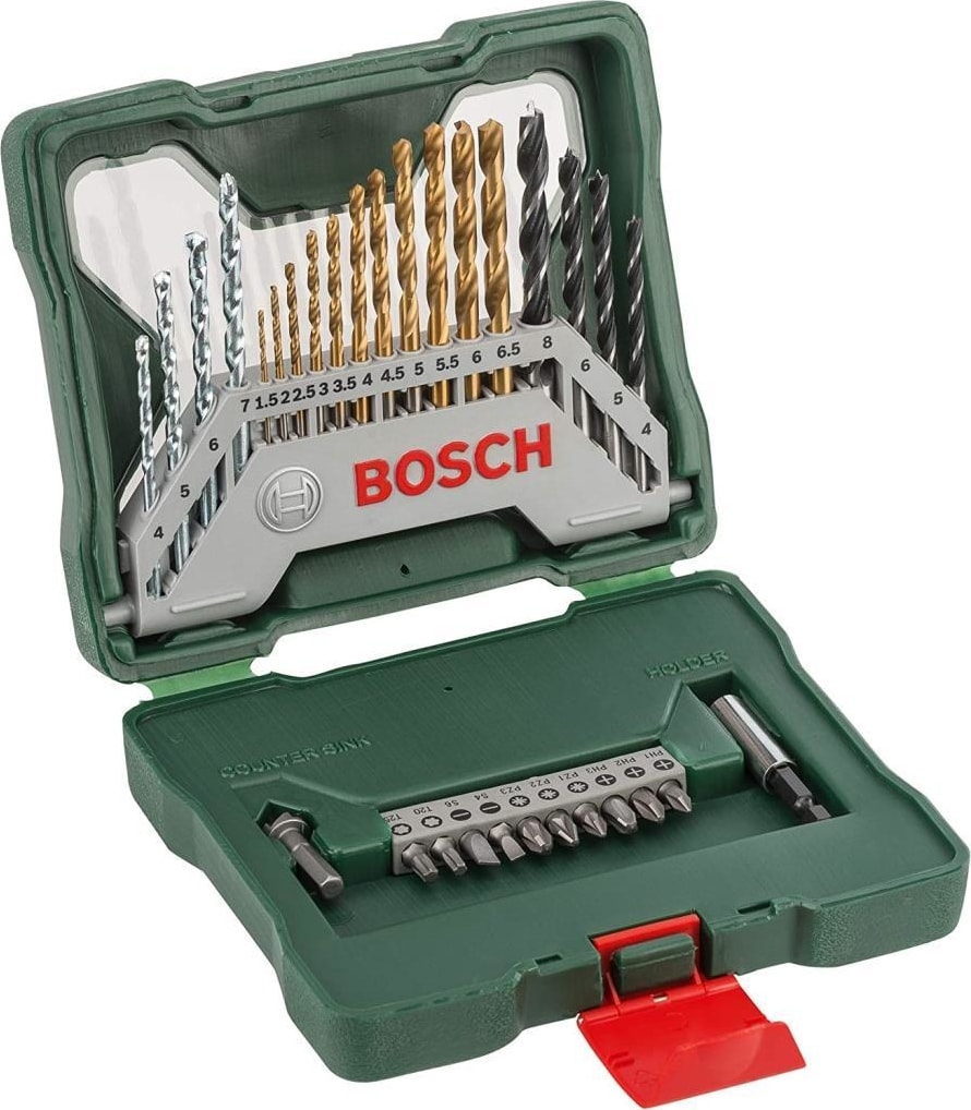 BOSCH 30 Parça Titanyum Matkap Ucu ve Bits Seti Ahşap Metal Beton