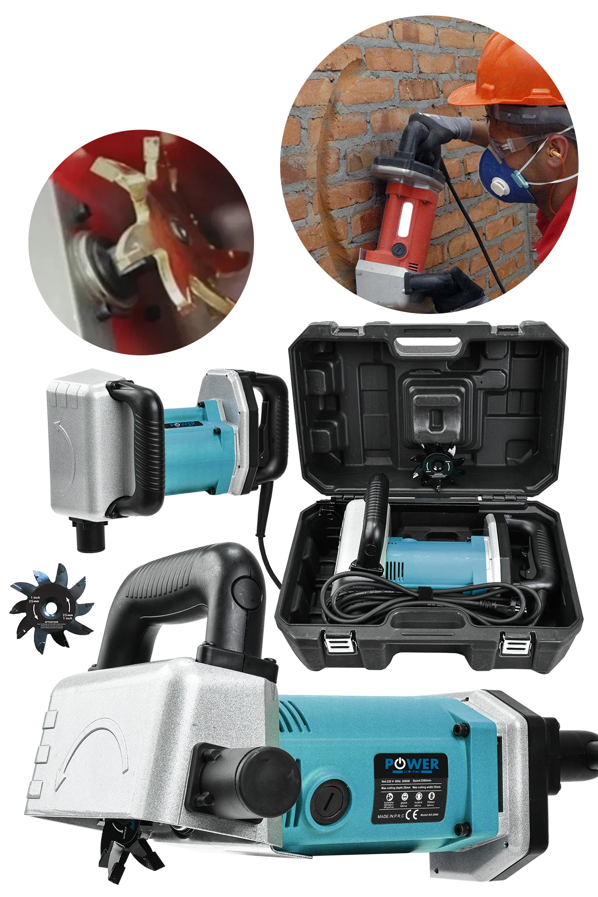 2000 w Kanal Açma Makinası Turbo Motor Kırmızı