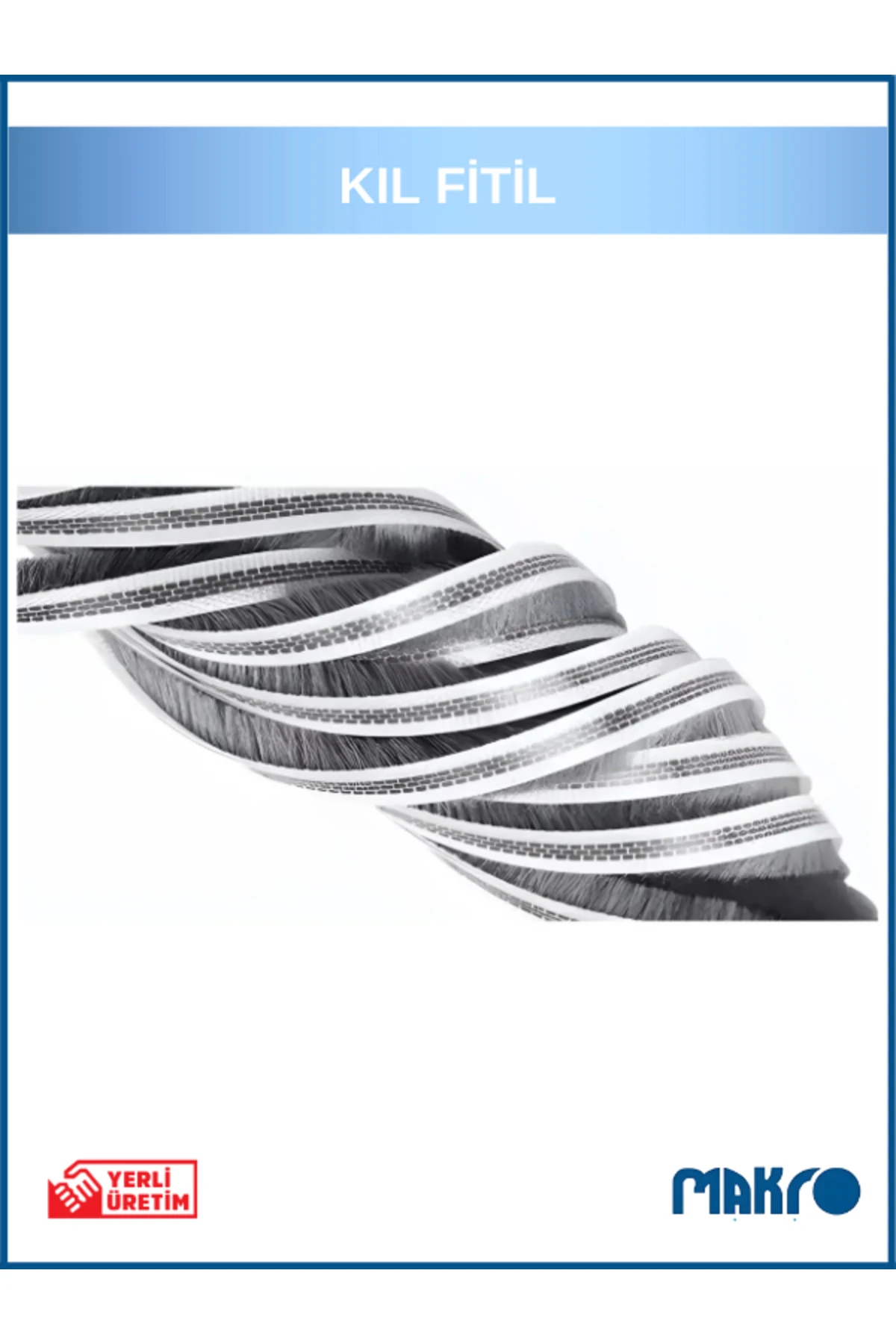 Alüminyum Pvc Kapı Pencere Cam Balkon Kıl Fitili En 6,7mm - Kıl Uzunluğu: 15mm - RULO - 125 METRE