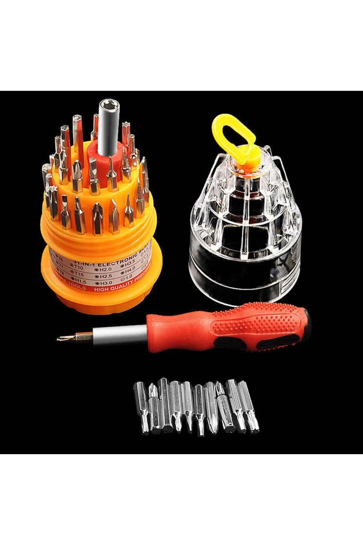 31 Parça Üniversal Çok Amaçlı Tornavida Seti Test Tamirat Çelik