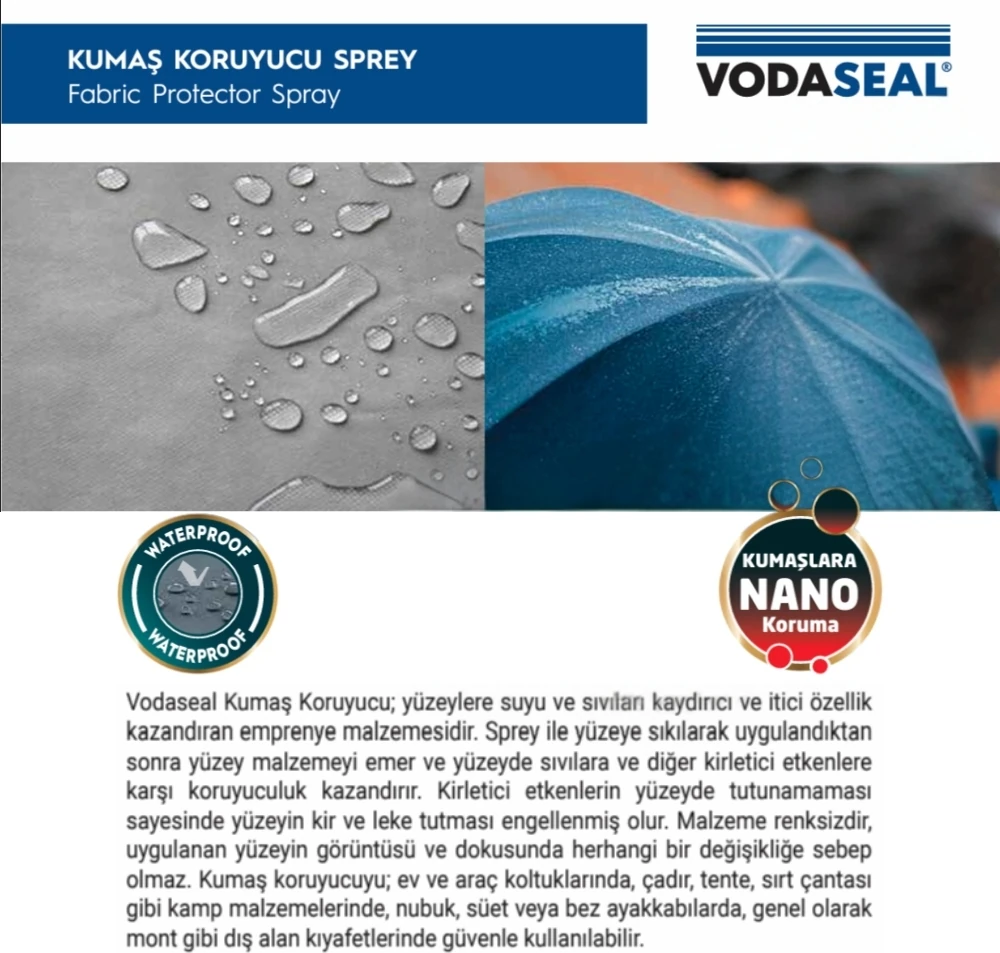 | Kumaş Koruyucu Sprey, Çok Amaçlı Su Kaydırma Özellikli Sprey, 200 ml