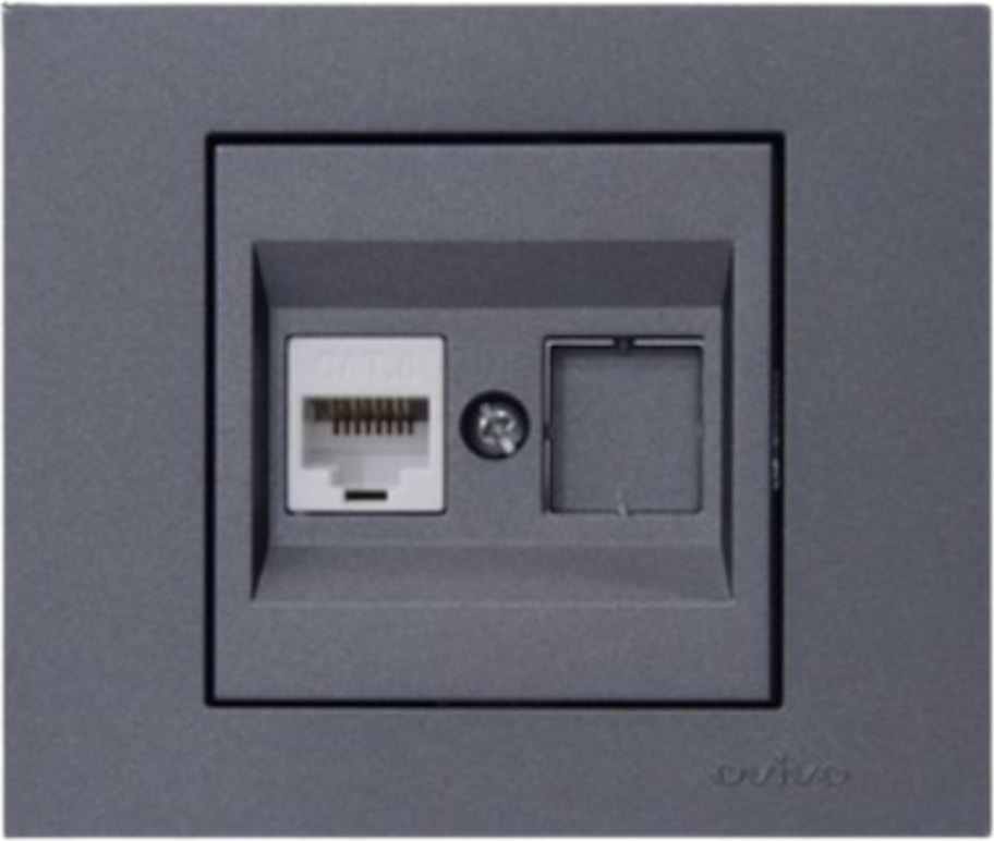 Grano Metallıc Nümeris Telefon Priz Füme