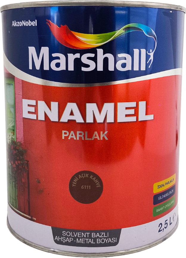 Enamel Sentetik Parlak Yağlı Boya 2.5 Lt Yeni Açık Kahve