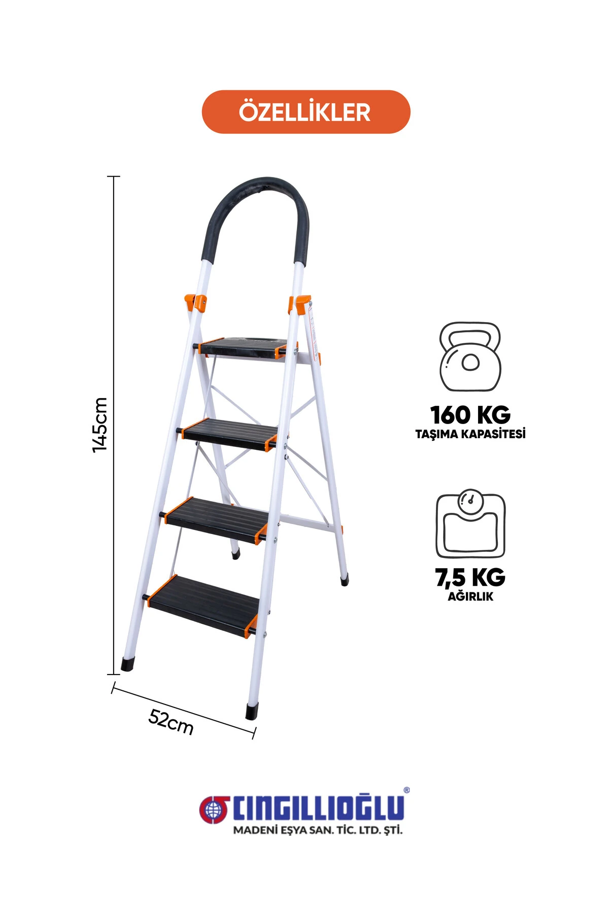 Hauslife 4 Basamaklı Ev Ve İş Merdiveni