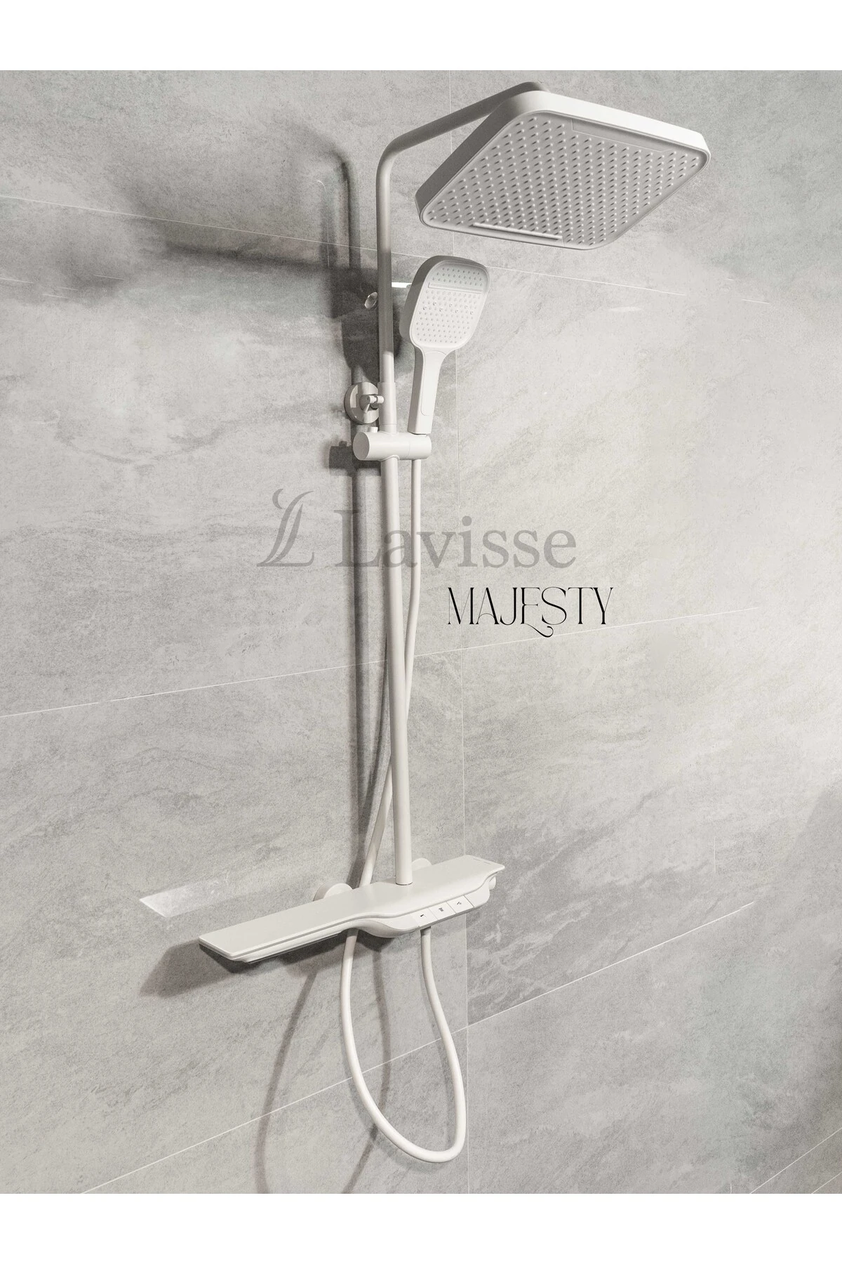 Majesty Işıklı Piyano Tuşlu Tepe Duş Sistemi, Akıllı Duş, Fonksiyonel Pirinç İç Gövde Duş Bataryası