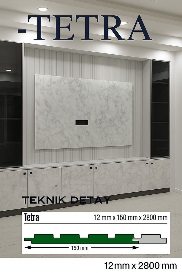 Mdf Duvar Paneli ve Duvar Lambrisi ve Vestiyer Tv Ünistesi Dekoratif Paneli 15X280 (6'^LI PAKET)