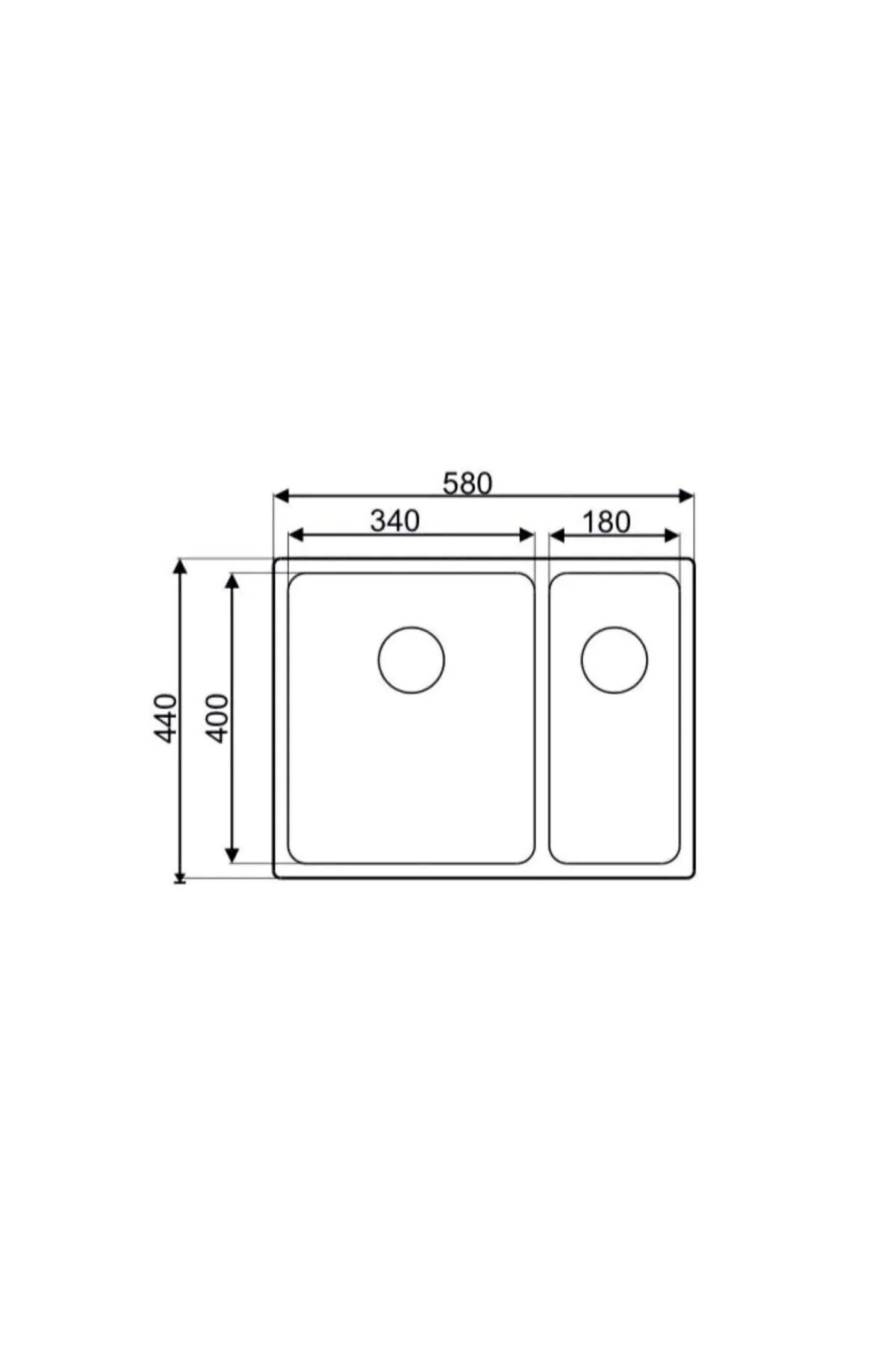 Doppio Ochio Pvd Kaplama 44×58 Bakır Renk Paslanmaz Çelik Evye
