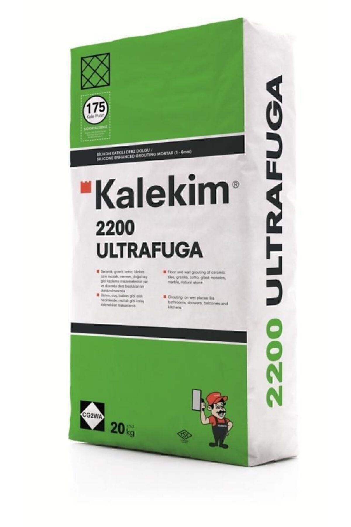 KALEKİM 2200 Ultrafuga Derz Dolgu 20 Kg Gri