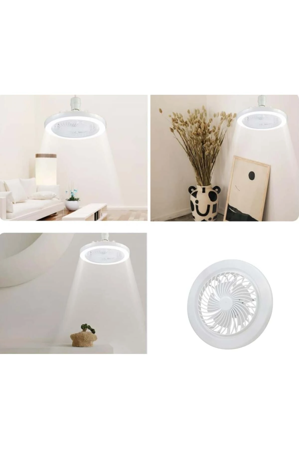 CT-1153 Poyraz Fanlı LED 42 Watt Ampul Lamba Beyaz Işık Vantilatör Aydınlatma E27 3 Renk Dim Ed