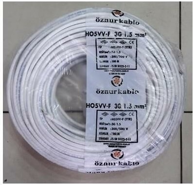 Ttr Kablo 3x1.5  Beyaz 100 Metre