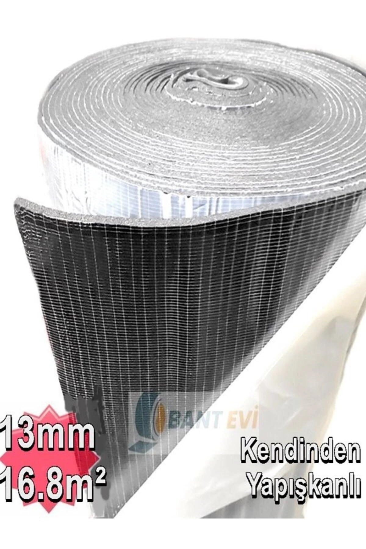 Kauçuk Izolasyon 13mm 120cm 16.8m2 Kendinden Yapışkanlı Elastomerik Kauçuk Köpüğü Yalıtım Levhası