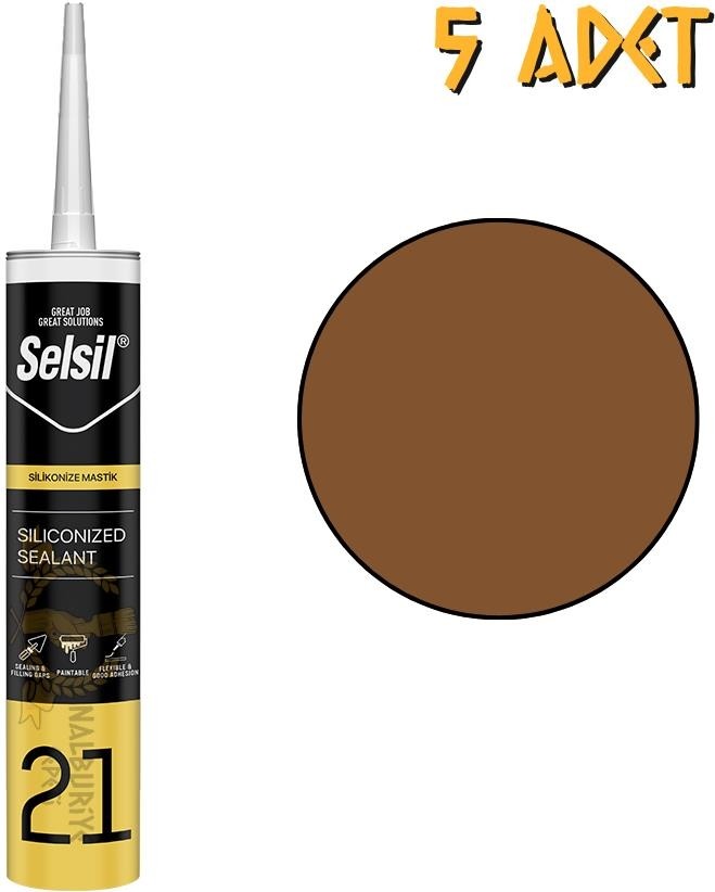 Silikonize Mastik Altın Meşe 500 Gr. - 5 Adet