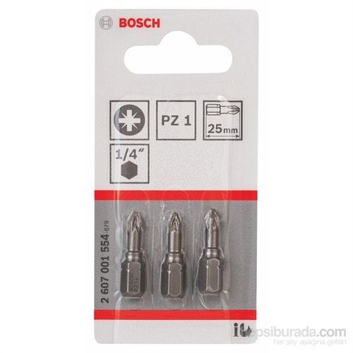 BOSCH - 3'Lü Paket - Ekstra Sert Seri Vidalama Ucu - Pz 1, 25 Mm