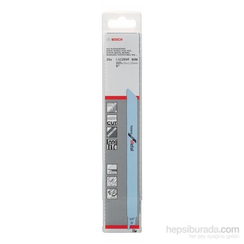 BOSCH - Heavy Serisi Metal İçin Tilki Kuyruğu Bıçağı S 1125 Vf - 25'Li Paket