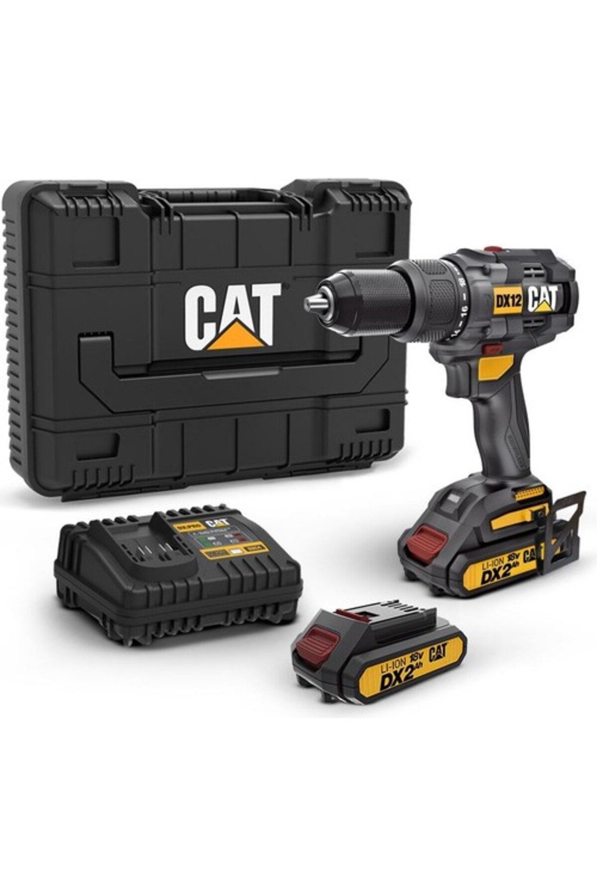 CAT DX12 18Volt/2.0Ah Li-ion Çift Akülü Kömürsüz Profesyonel Şarjlı Darbeli Matkap