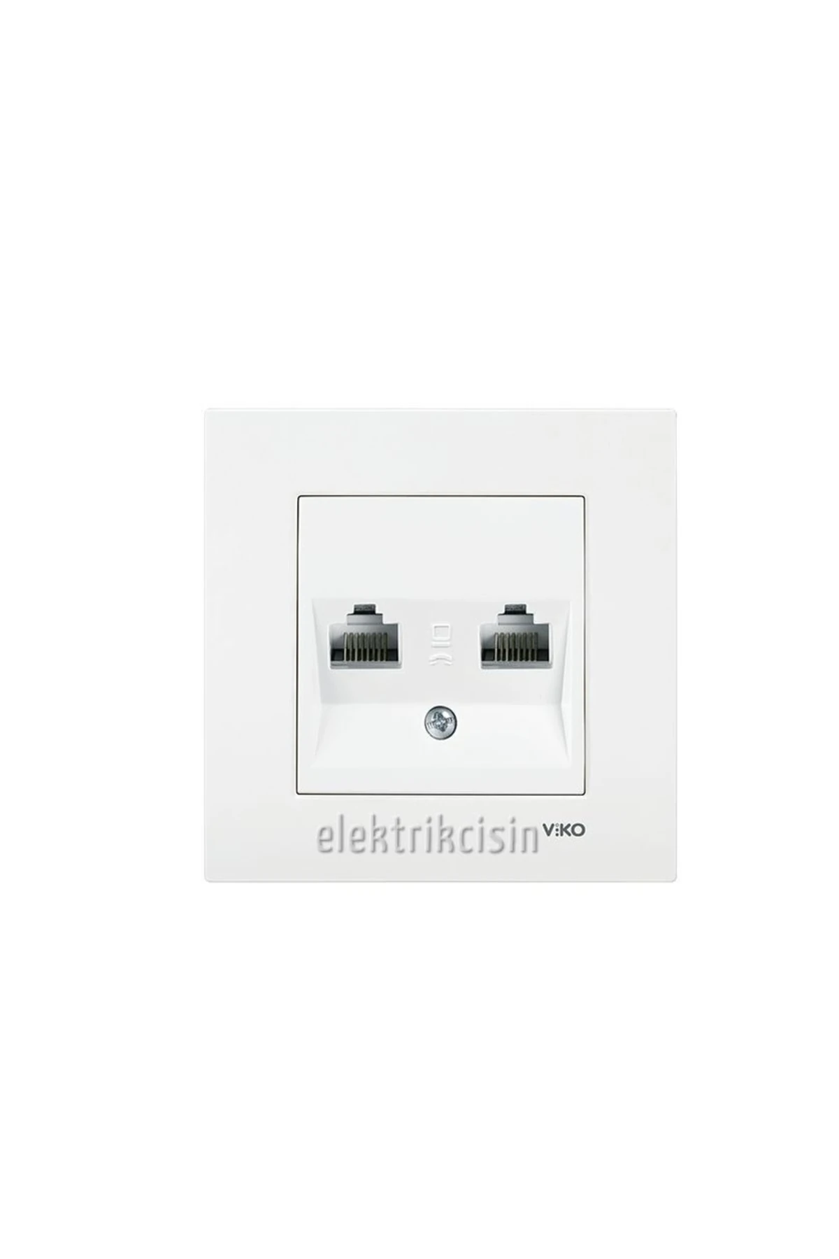 Karre Beyaz Ikili Numaris Telefon Prizi (2*rj11) (çerçeve Dahil) 12 Adet