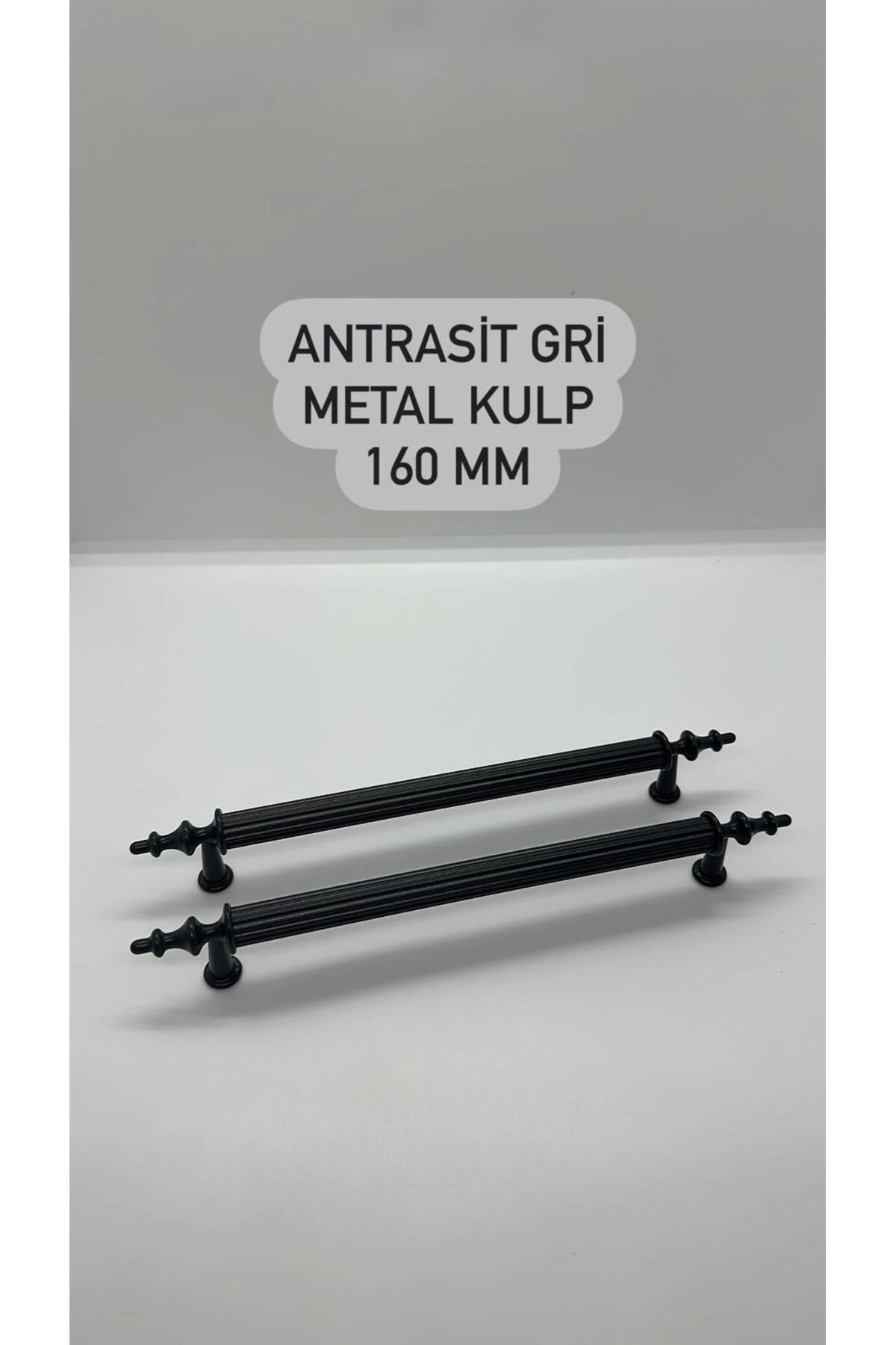 Str Alüminyum 160 Mm Asos Boru Kulp Lüks Modern Mutfak Dolap Çekmece Mobilya Kulbu Antrasit Gri