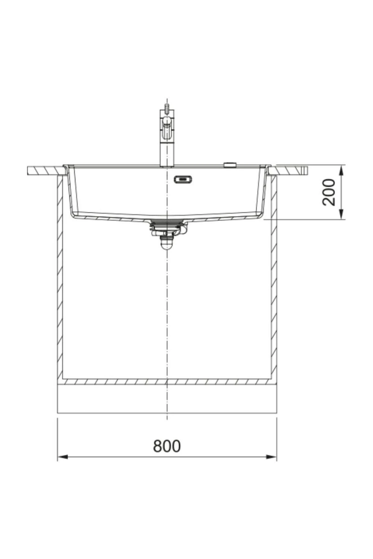 Granit Evye MRG 610-72 Matt Black, Tezgah Üstü Evye