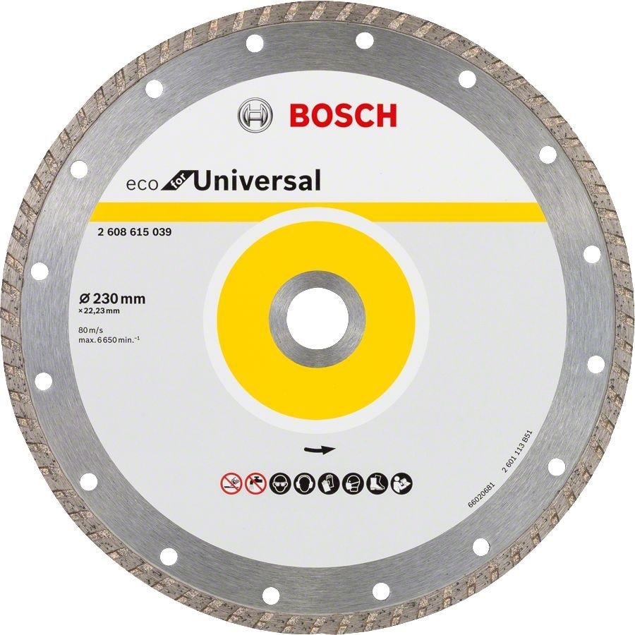 BOSCH - Ekonomik Seri 9+1 Genel Yapı Malzemeleri Için Elmas Kesme Diski 230 mm Turbo