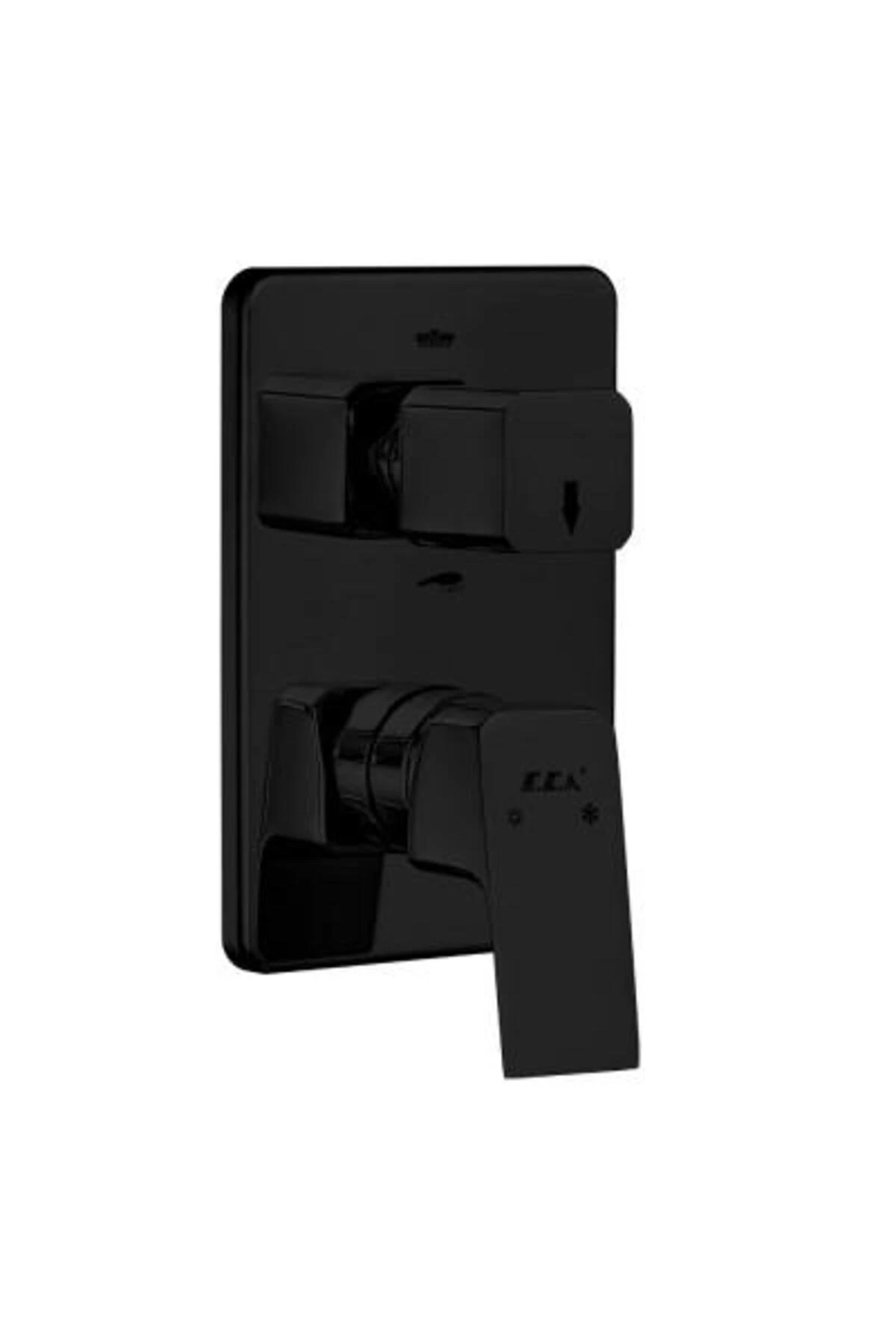 Tiera Ankastre Mat Siyah Banyo Bataryası 2 Parça Set / 2 Yollu (102167205C1-KDE+102166201C1)