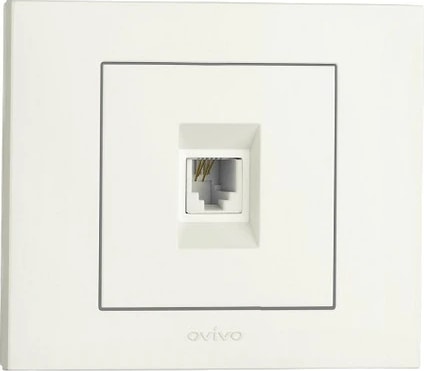 Beyaz Numeris Telefon Prizi Cat3 Çerçeveli