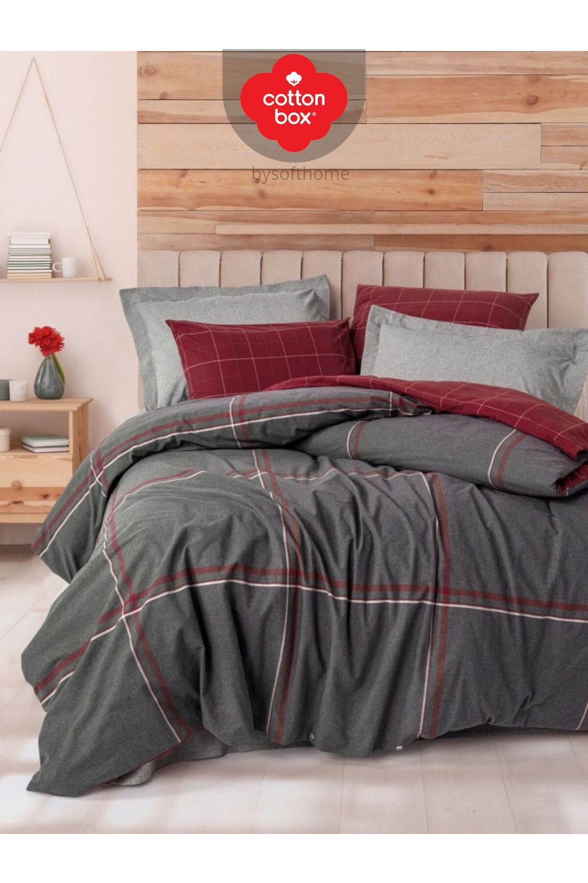 FLANEL WARM SENTO GRI Çift Kişilik Nevresim Takımı