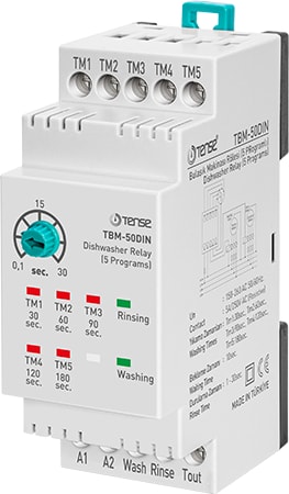 TBM-50DIN Bulaşık Makinası Rölesi, 5 Kademeli Yıkama, 01 Sn - 30 Sn. Durulama, Endüstriyel Amaçlı,