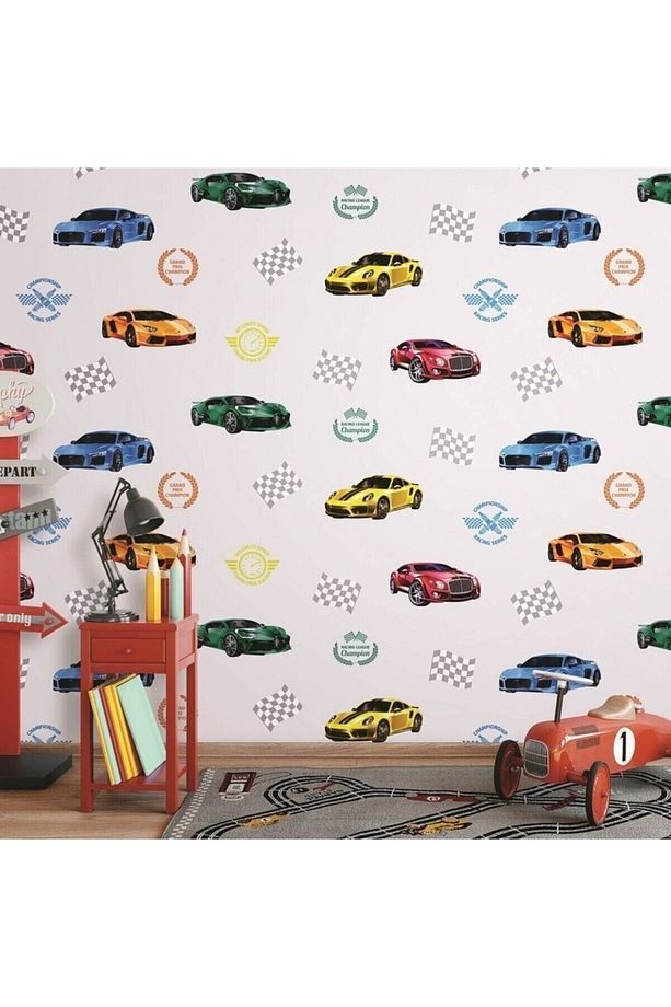 Adakids 8909 Serie Araba Desenli Çocuk Odası Duvar Kağıdı 8909-2