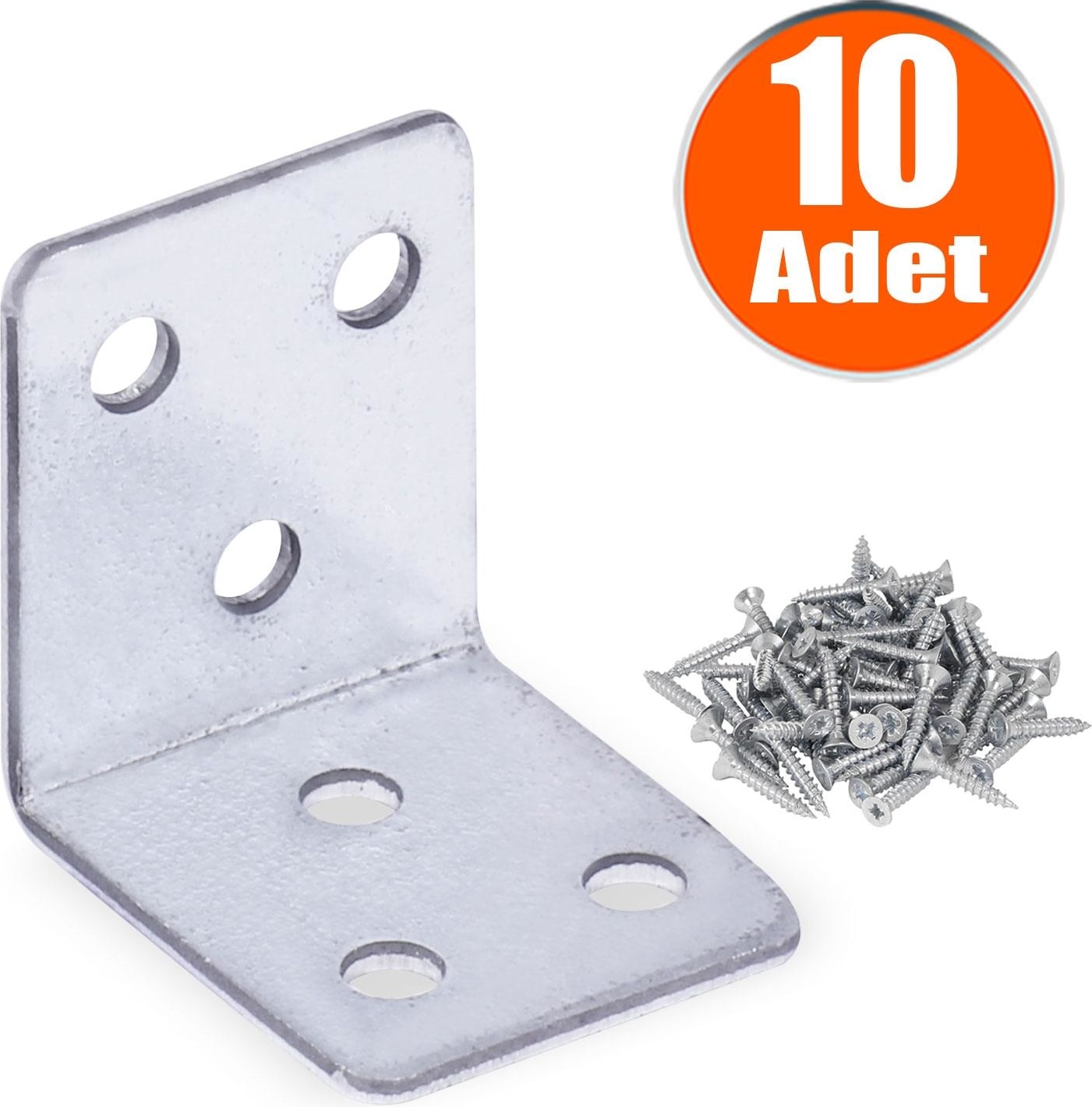Mobilya Eşya Dolap Deprem Sabitleyici Köşebent Bağlantı Aparatı L Demiri Gönye 35x35x30 Mm 10 Adet