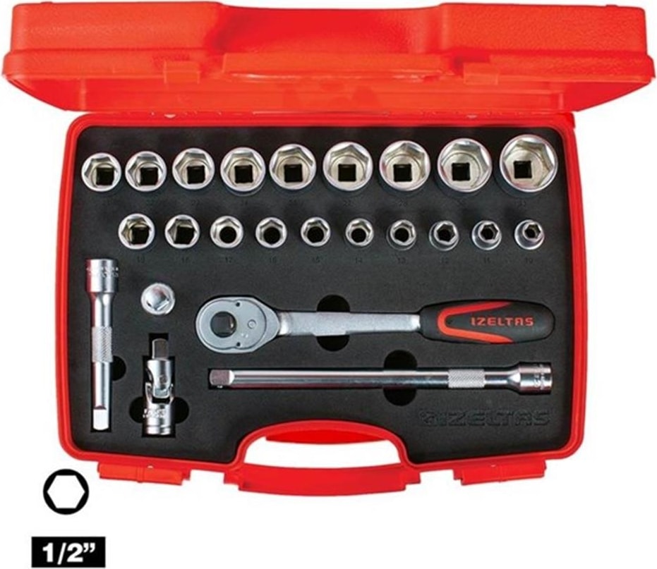 Izeltaş 1/2" Altı Köşe Lokma Takımı 24 Parça