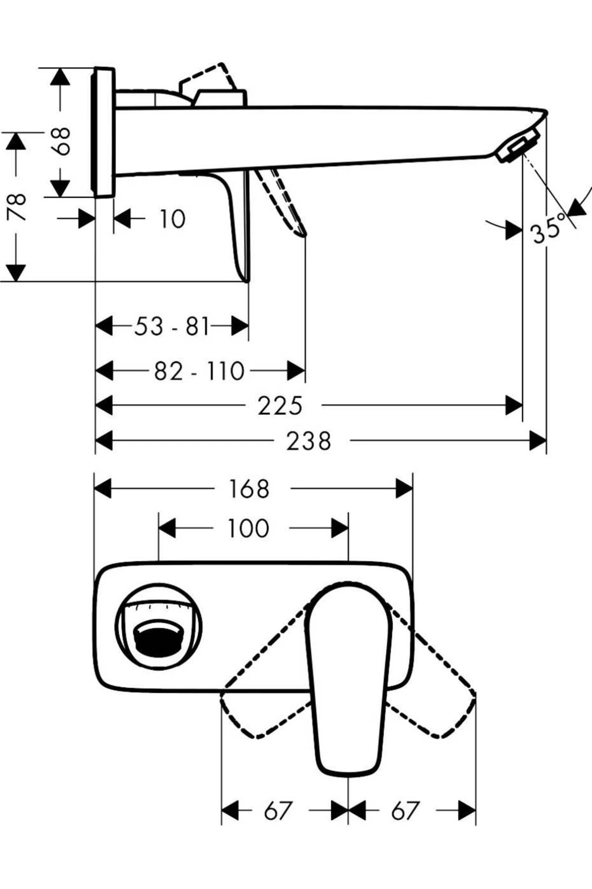Talis® E Tek kollu lavabo bataryası