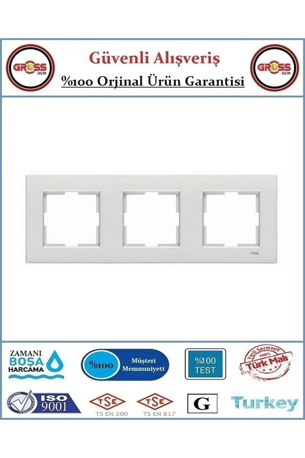 Karre Üçlü Çerçeve - Orjinal Ürün - Beyaz