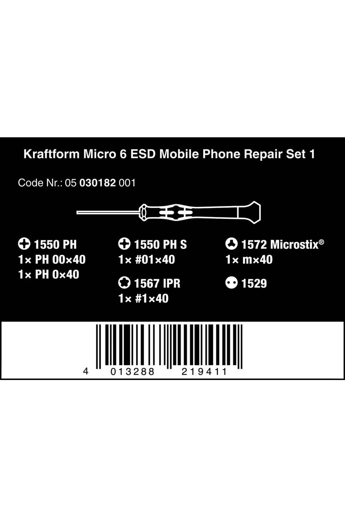 WERA Esd Mikro Telefon Tamir Tornavida Seti 6'lı (05030182001)