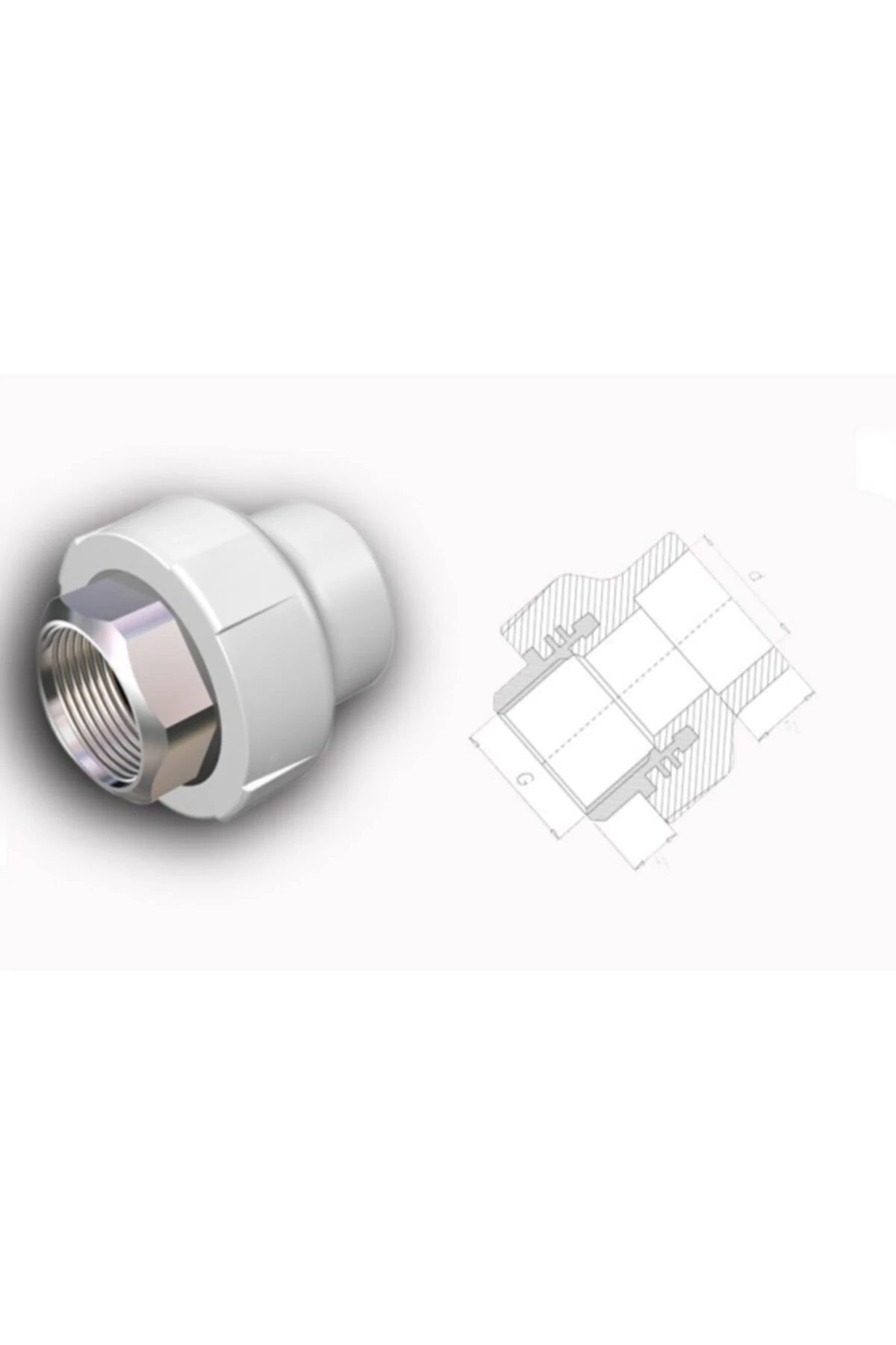 Pprc 40mm-11/4" Iç Dişli Rakor (ALTI KÖŞE)