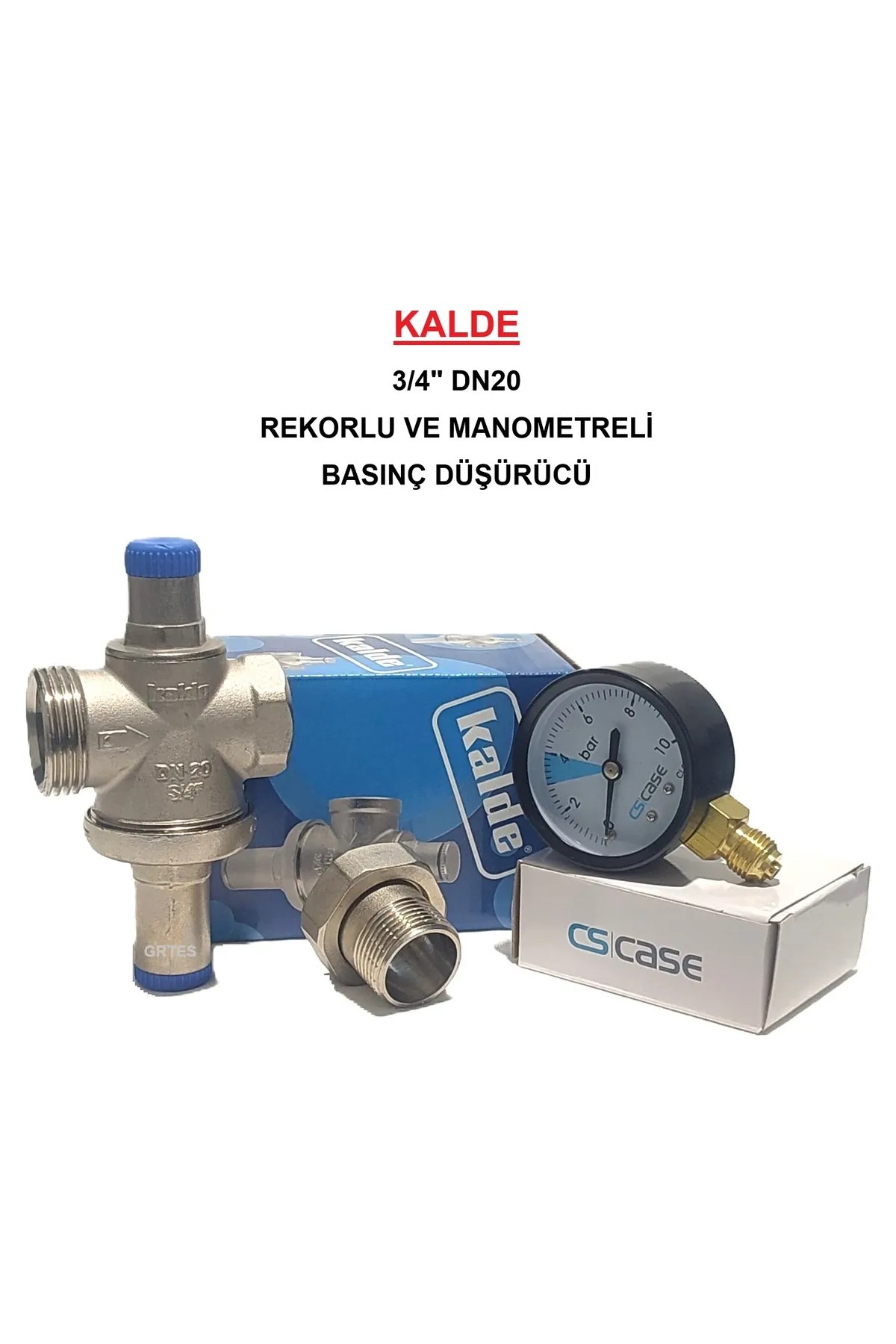 3/4" DN20 Rekorlu Su Basınç Düşürücü + Case Manometre - Pressure Reducing Valves (With Manometer)