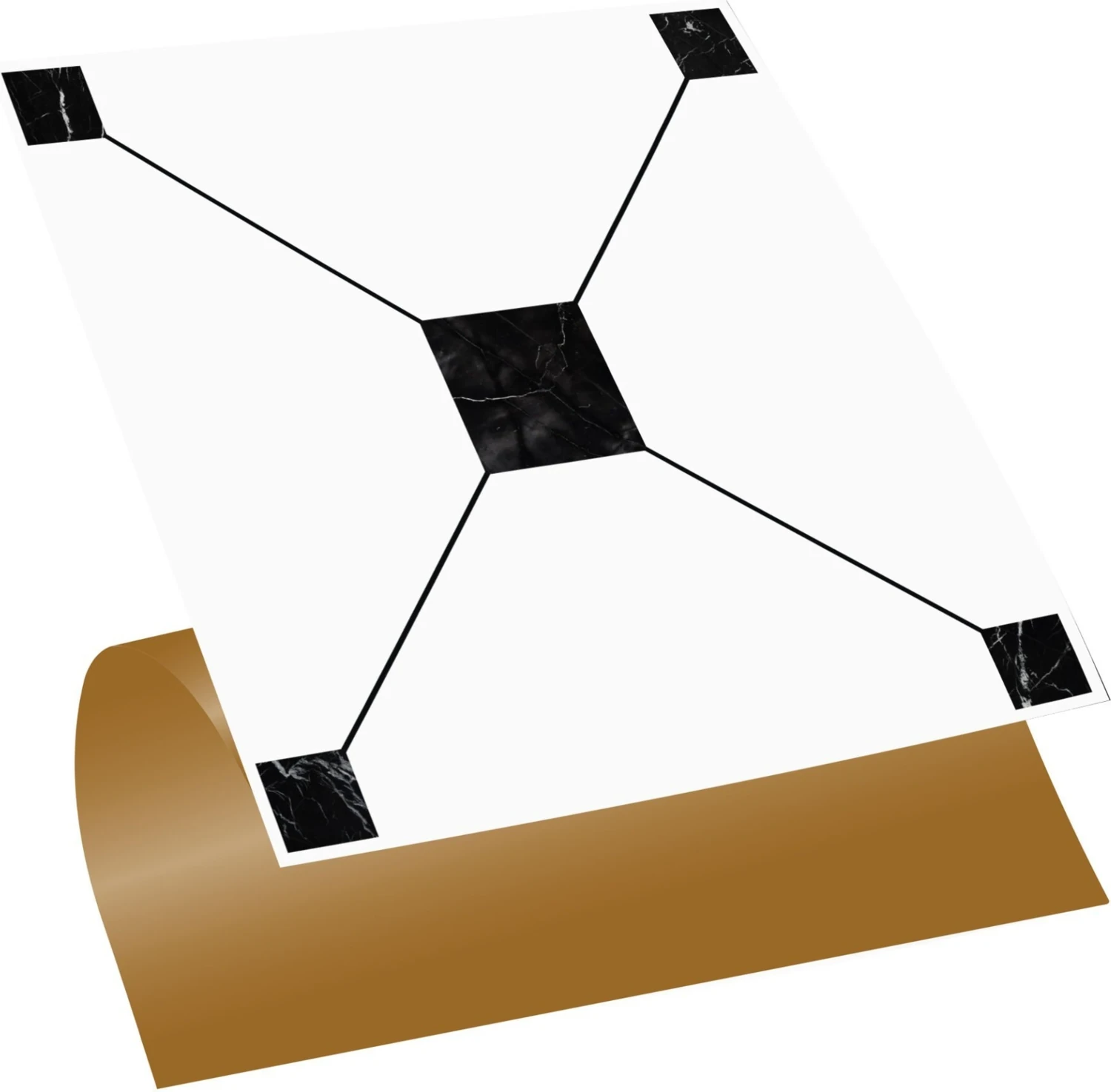 Kendinden Yapışkanlı Siyah Geometrik Desenli Pvc Karo 30X30 cm (4 Adet) 0,36M2