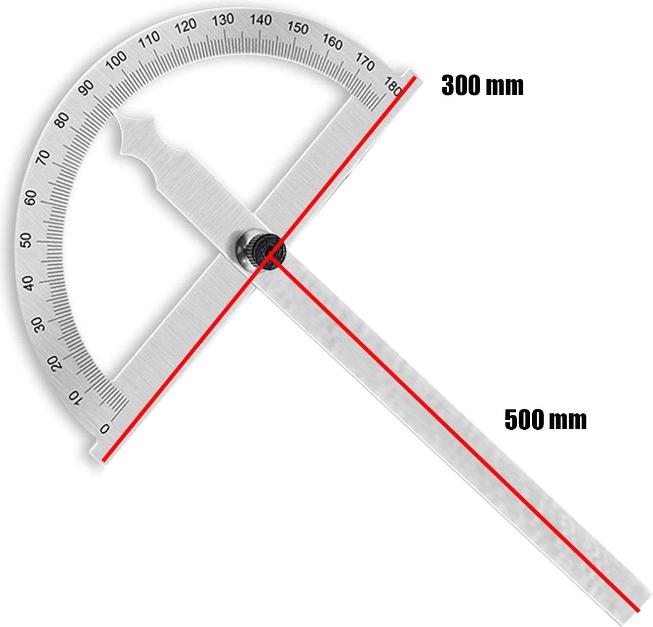 Dw Açılı Iletki Gönye Açı Ölçer 300-500 mm Ölçüm Cetveli