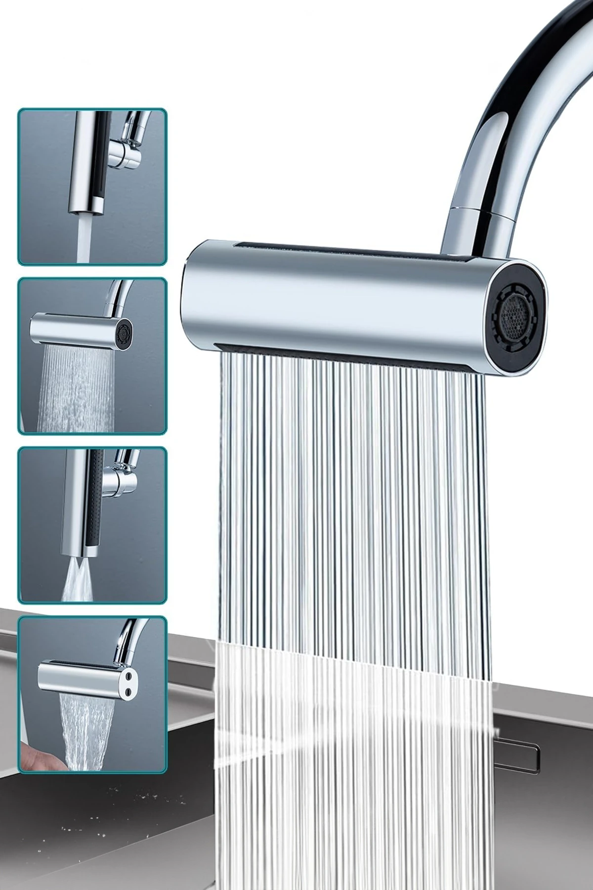 Akıllı Musluk Başlığı 4 Kademeli Ayarlanabilir Mutfak Armatür Lüx Lavabo Musluk Başlığı Yeni Nesil